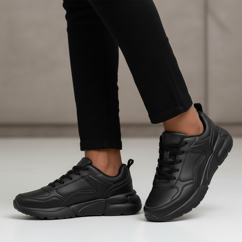 All-Black Sneakers – Leg Focus