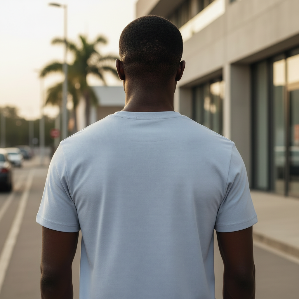 Back View - Minimal Crew Tee