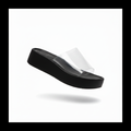 Black Clear-Strap Platform Slide – Ghost/Product Shot 1:1