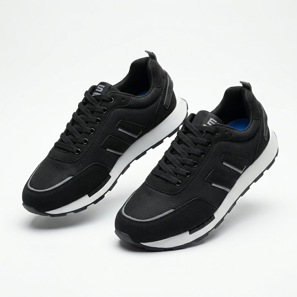Black contrast-sole sneakers catalog preview