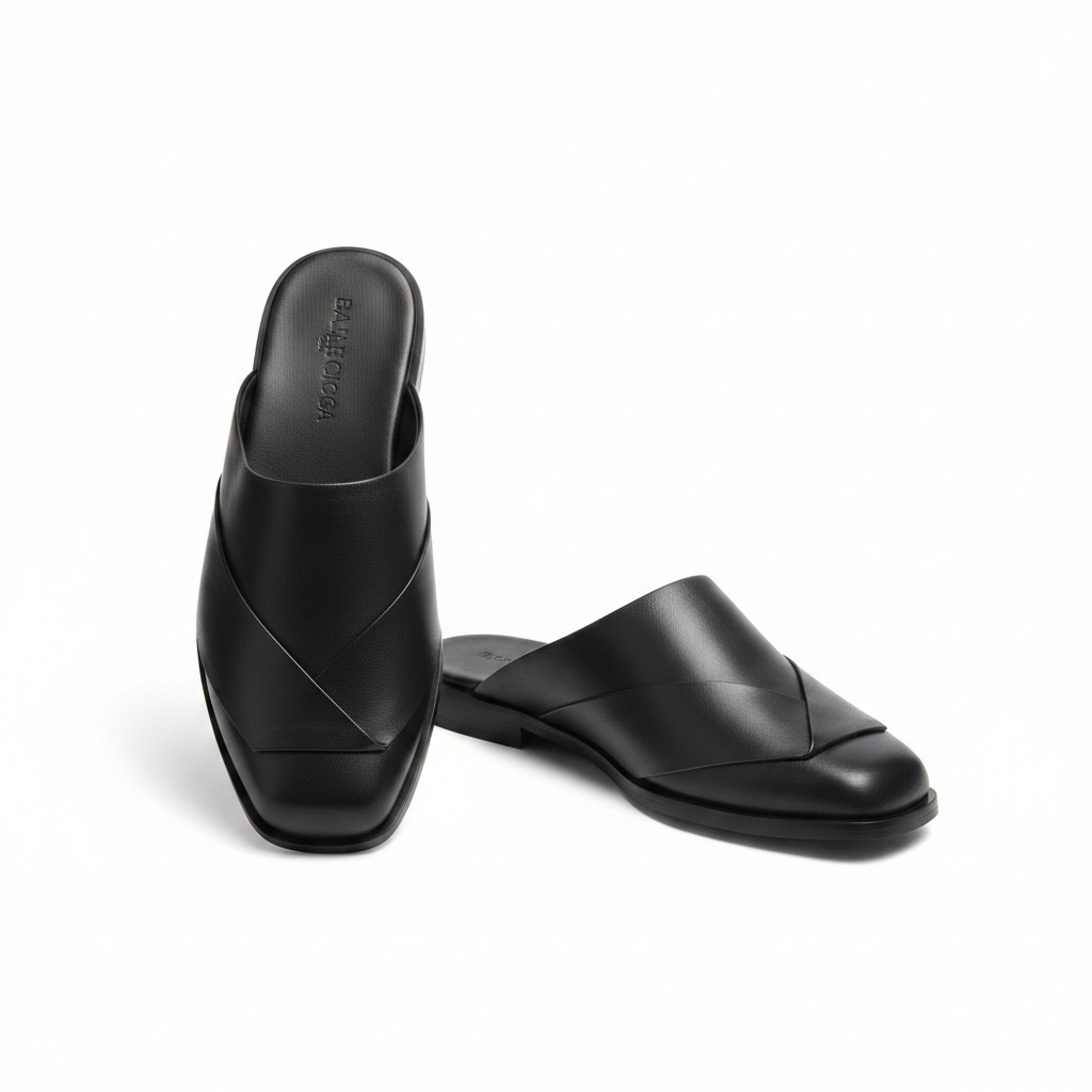 Black Cross-Strap Mule – Ghost Redo