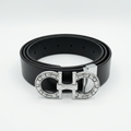 Black double-oval buckle belt product preview