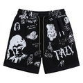 Black graffiti-print shorts product preview