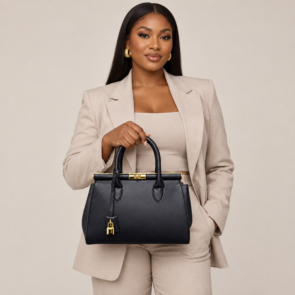 Black handbag model preview