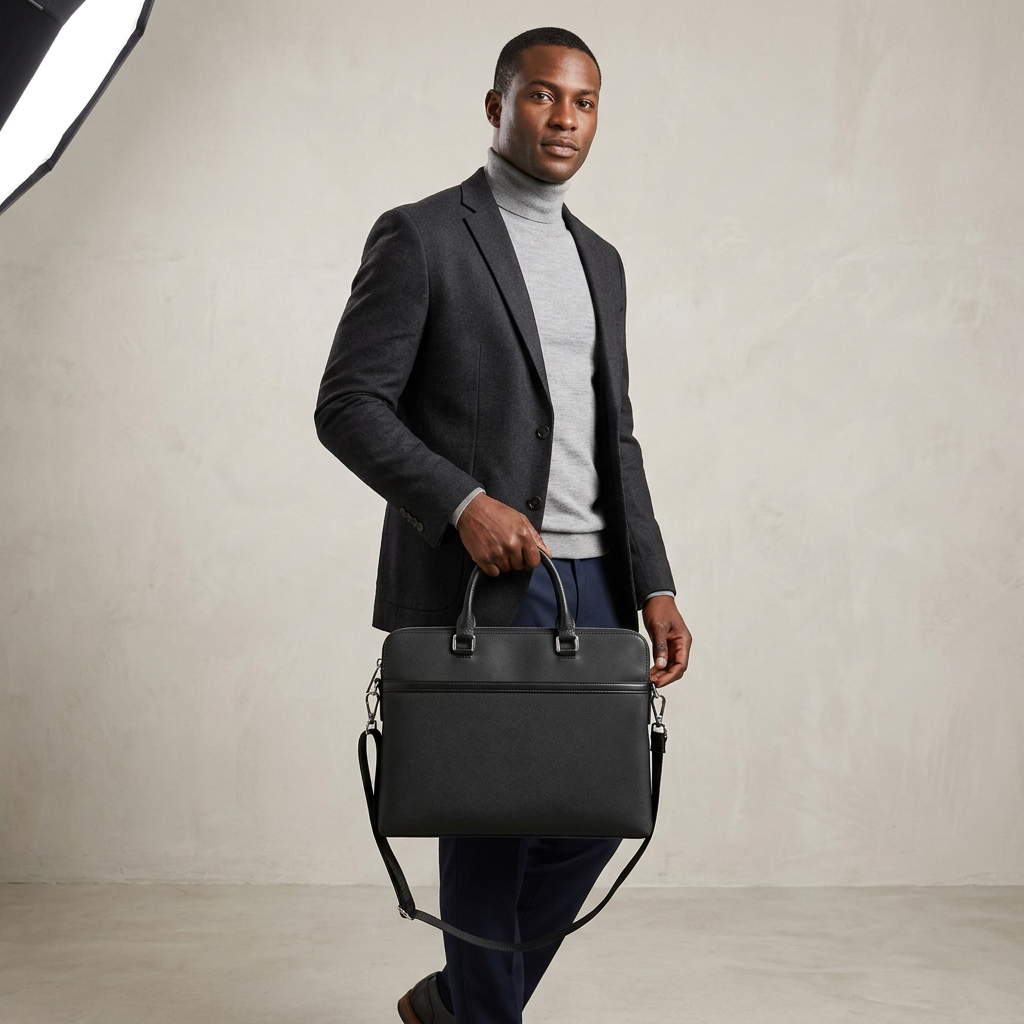 Black laptop bag lifestyle preview