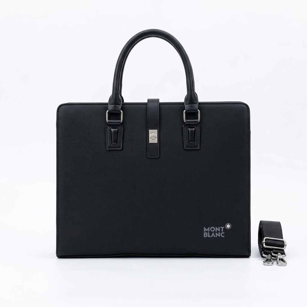 Black laptop bag studio preview