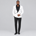 Black Nigerian model wearing the tuxedo