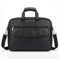 Black pebbled laptop bag front preview