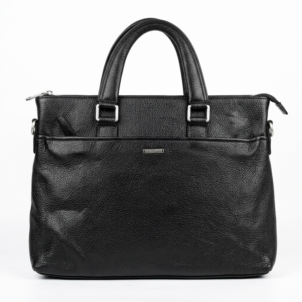 Black pebbled laptop bag product preview