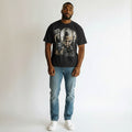 Men's Urban Graphic Oversized Tee - Blue or Black