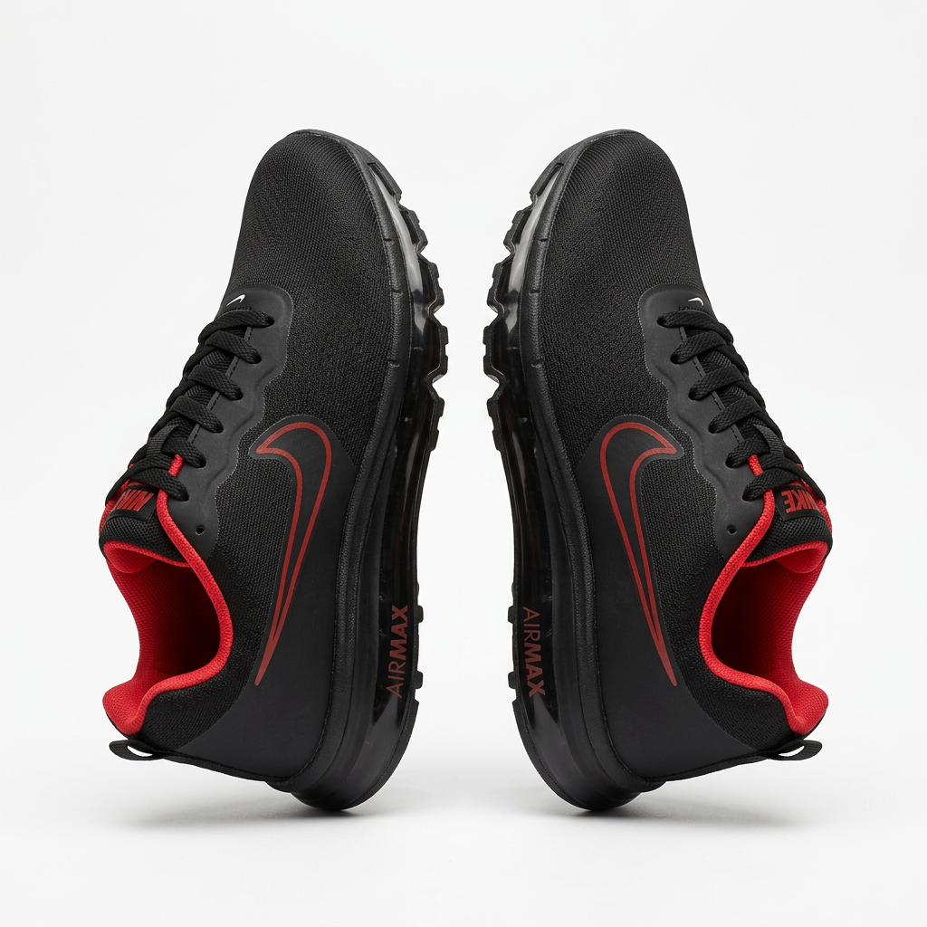 Black sneakers with red lining catalog preview