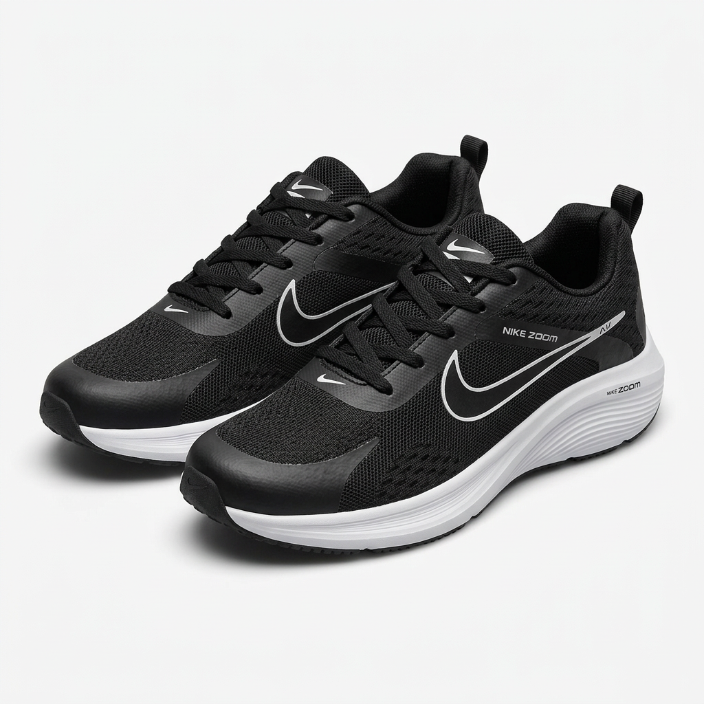 Black sneakers with white soles catalog preview