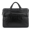Black stitched-panel laptop bag product preview