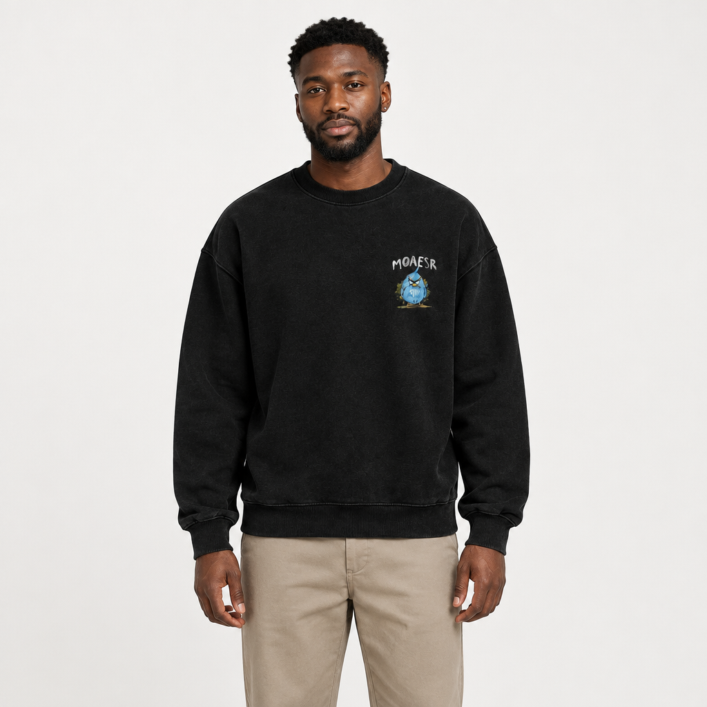 Black sweatshirt model preview