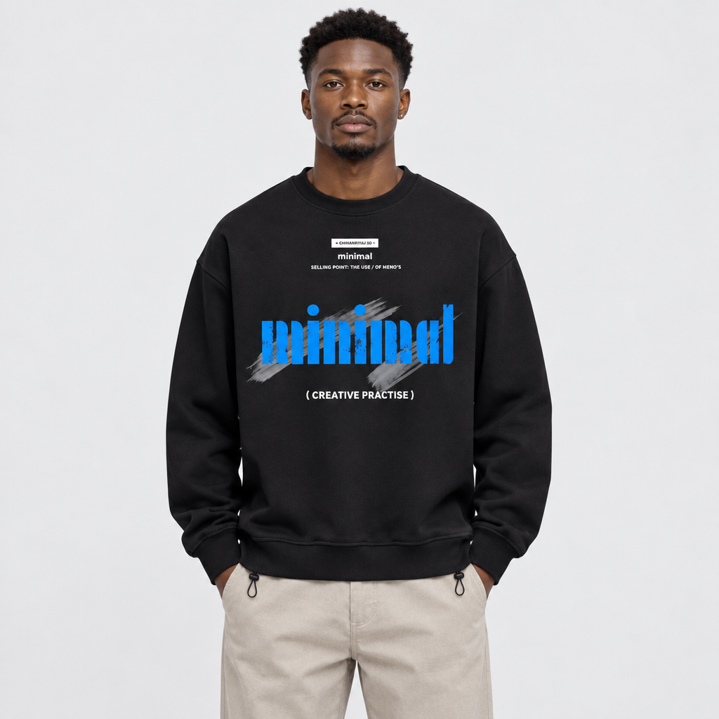 Black sweatshirt model shot