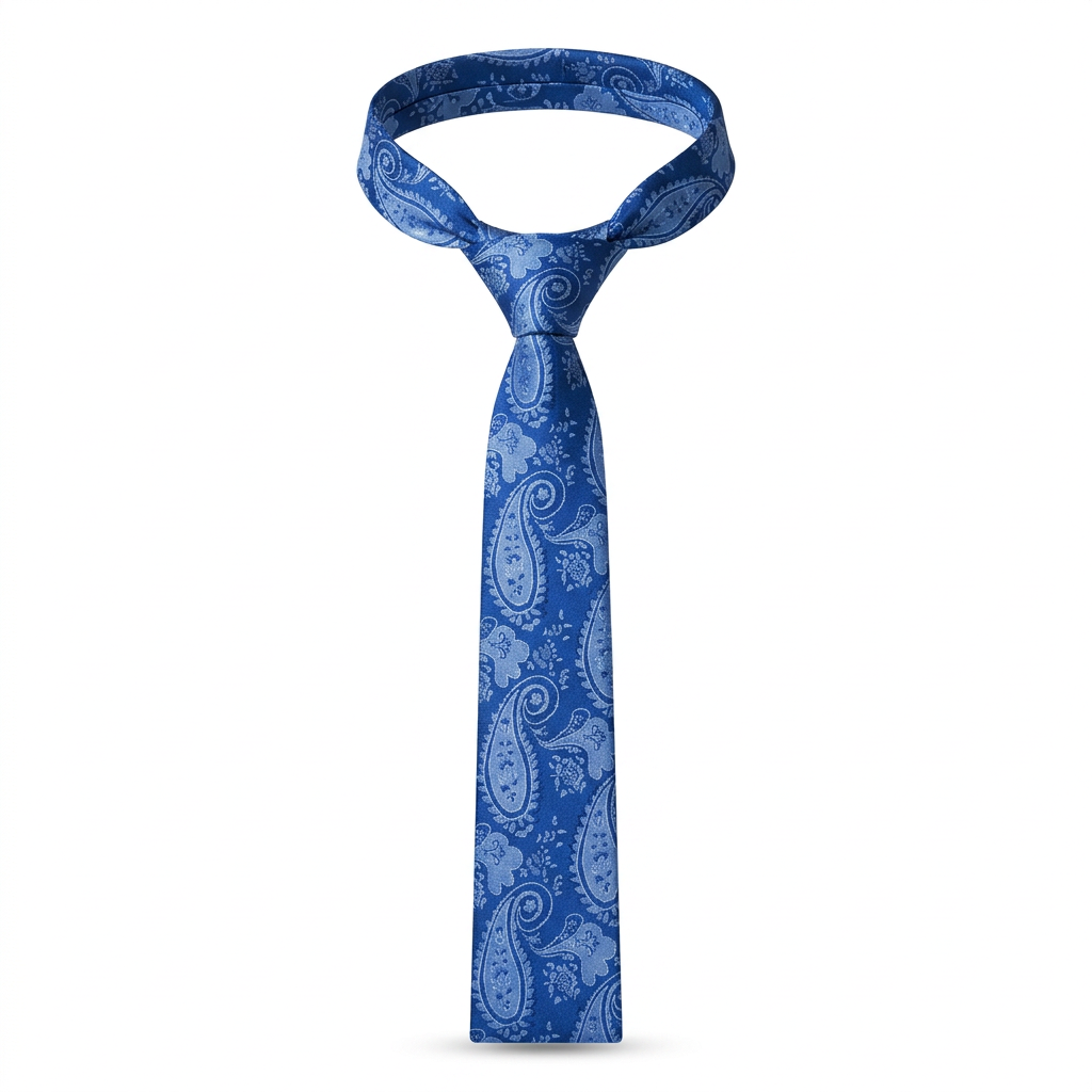 Blue paisley tie ghost-style catalog image