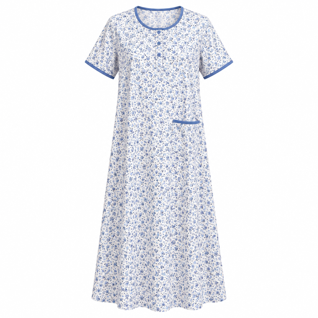 Blue Trim Nightgown – Ghost Mannequin