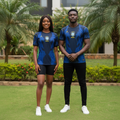 Both Nigerian Models — Dark Navy Blue Stripe Sports Jersey