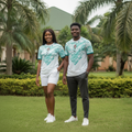 Both Nigerian Models — White Teal Wave Sports Jersey