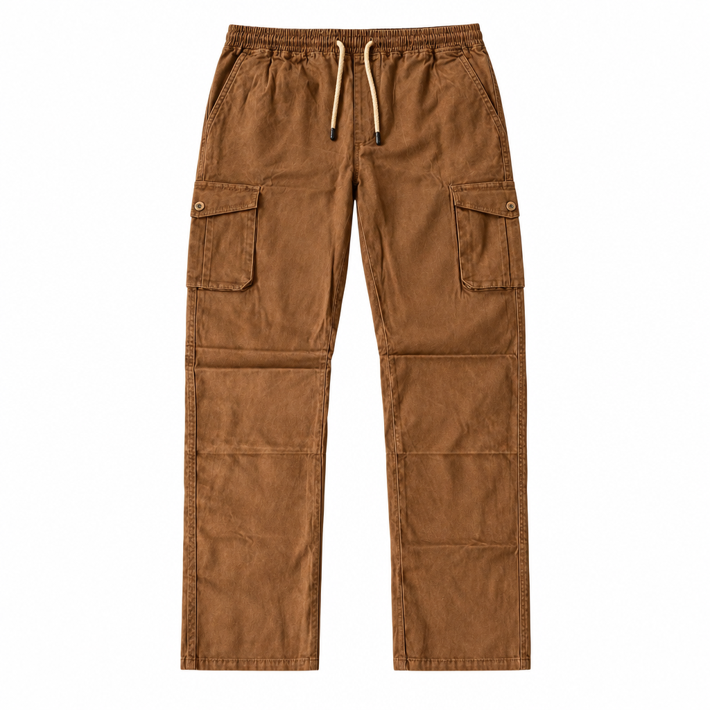 Brown cargo trousers front ghost preview