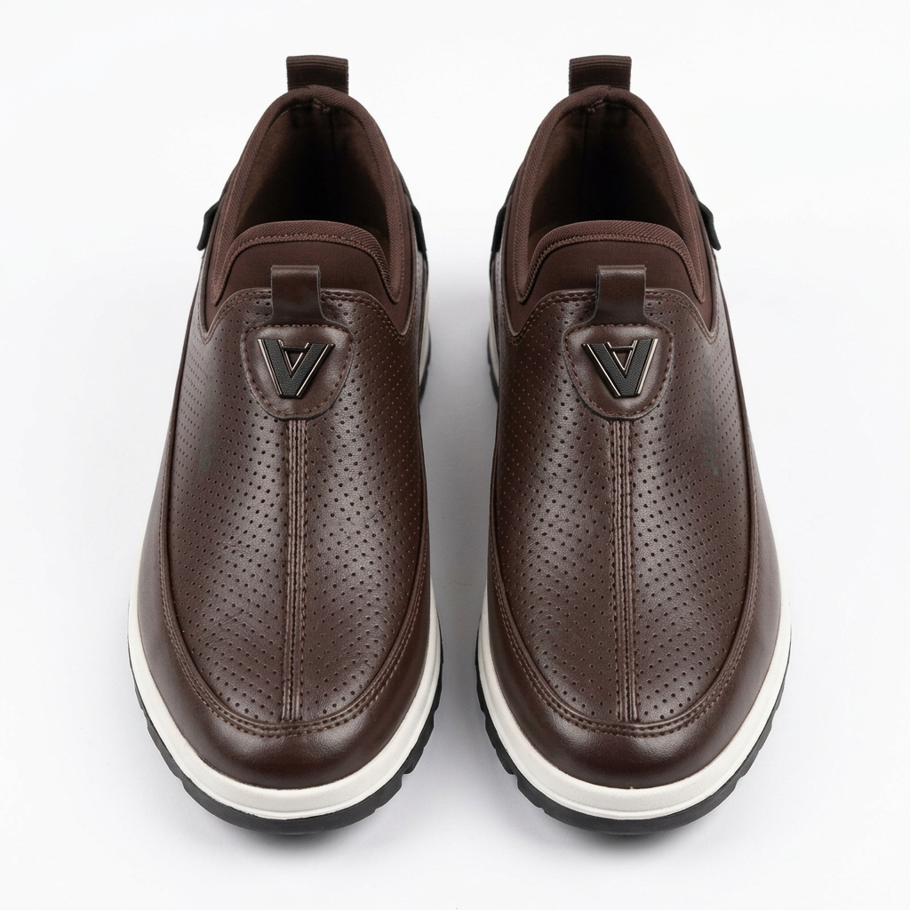 Brown slip-on shoe pair preview