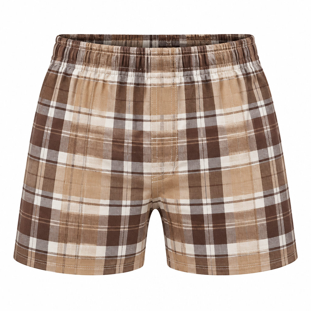 Brown/Tan Plaid Children's Boxer – Ghost Mannequin