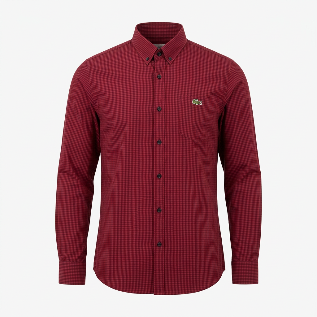 Burgundy checked shirt ghost preview