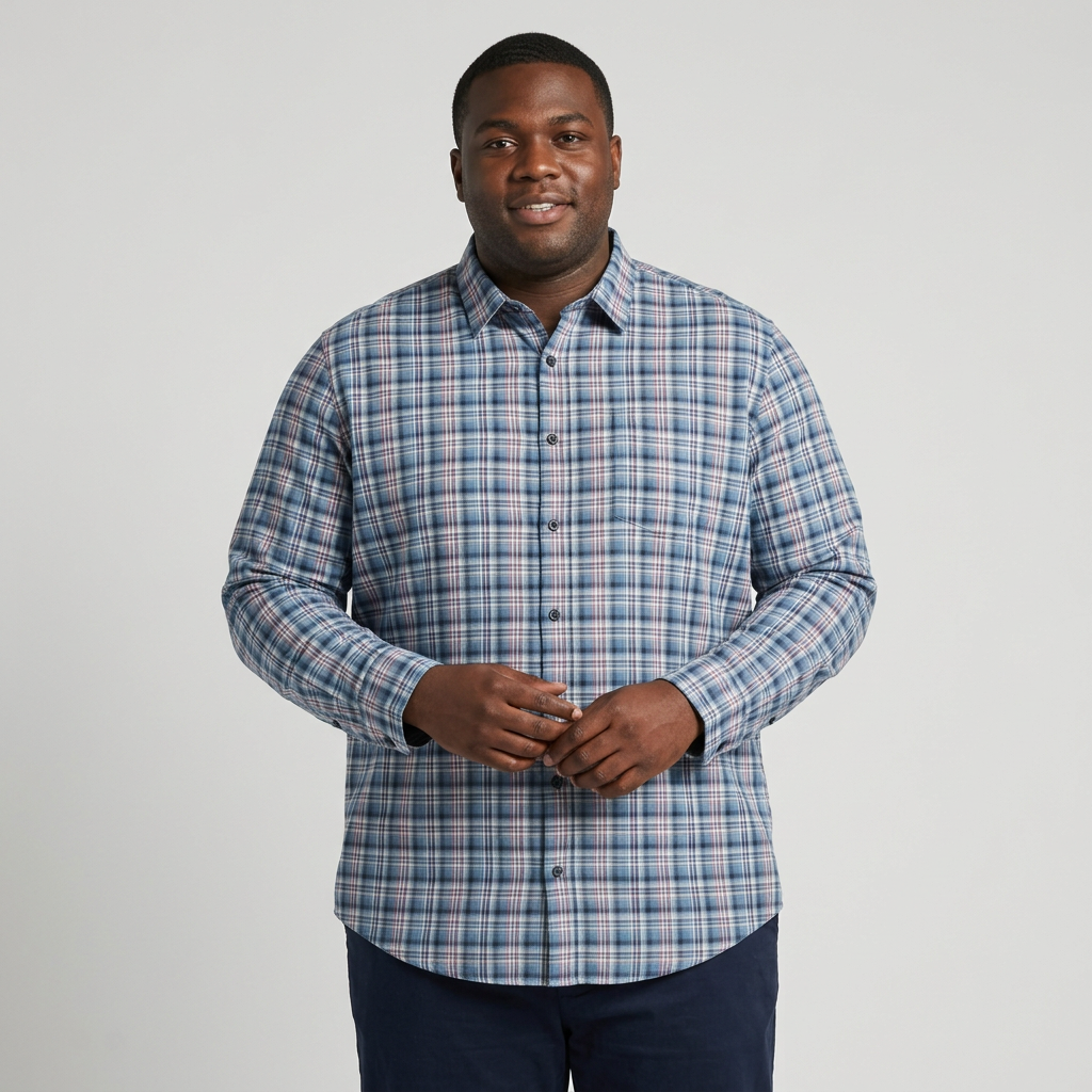 Checked shirt model shot