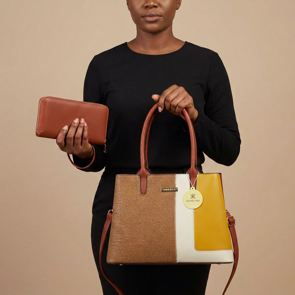 Corrected mustard tote model image