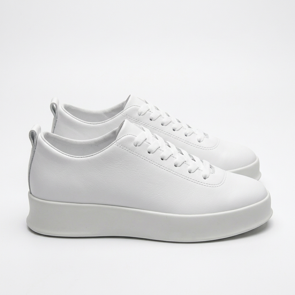 Corrected white sneakers side view