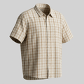 Cream and tan check shirt three-dimensional ghost preview