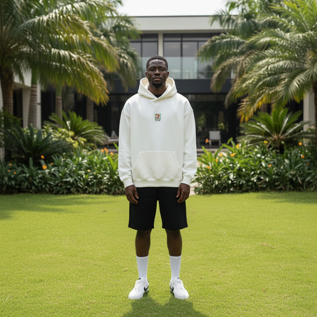 White Blackair Logo Oversized Hoodie