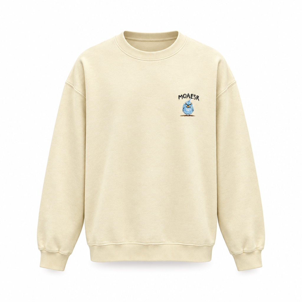 Cream sweatshirt front-view ghost mannequin