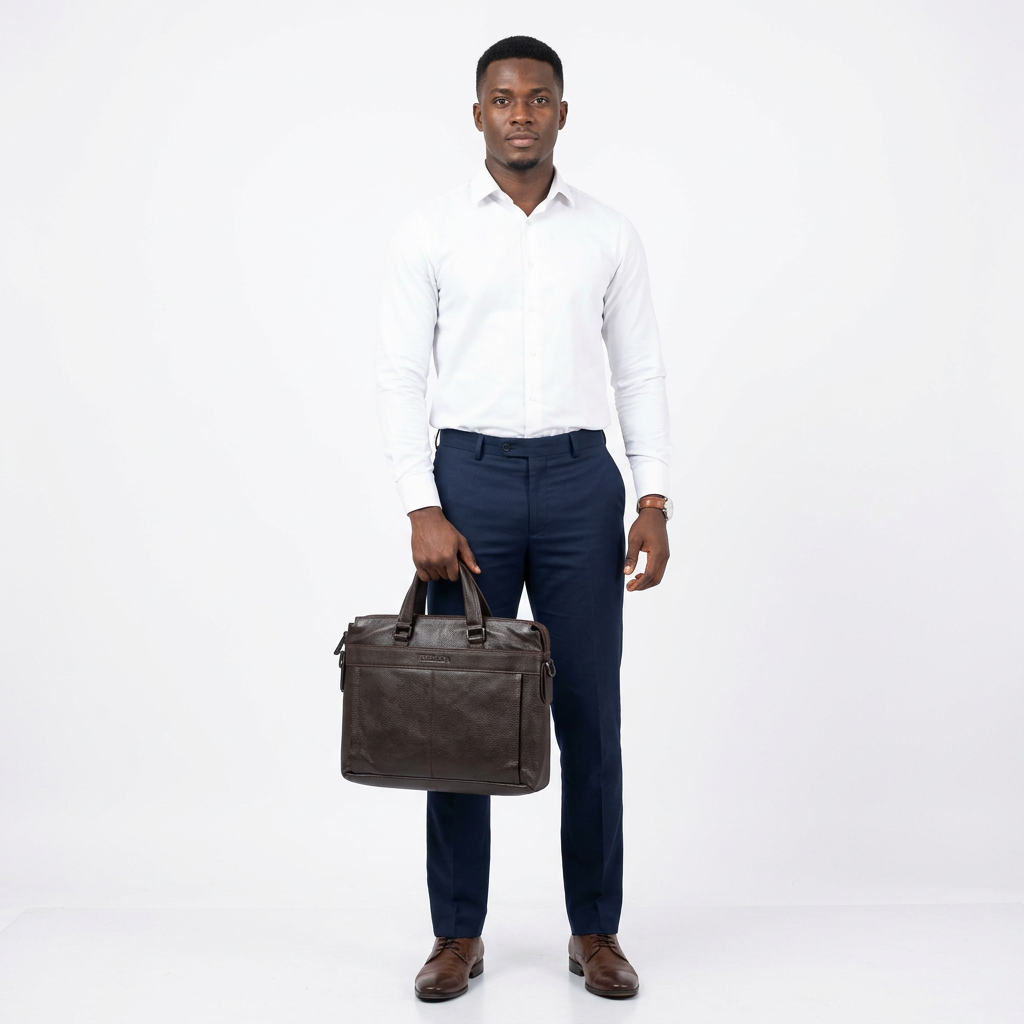 Dark brown laptop bag model preview