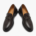 Dark brown loafer catalogue pair