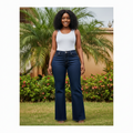 Dark Navy Wide-Leg High-Rise Jeans