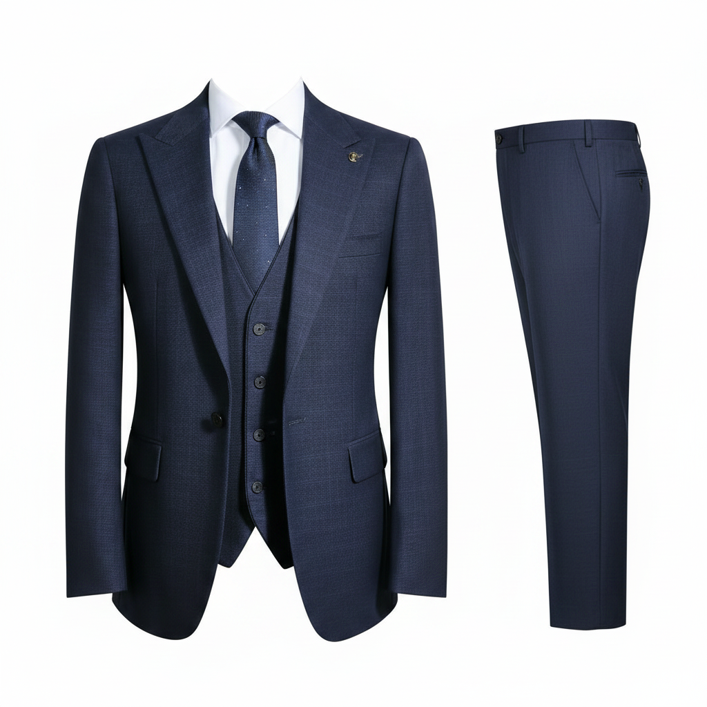 Deep Navy Peak Lapel Ghost with Trousers