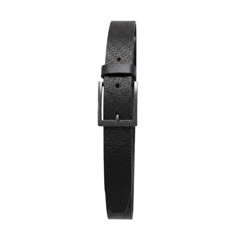 Obasi Embossed Patterned Leather Belt Single-Prong Buckle