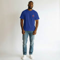 Crusader Knight Graphic Oversized Tee – Royal Blue