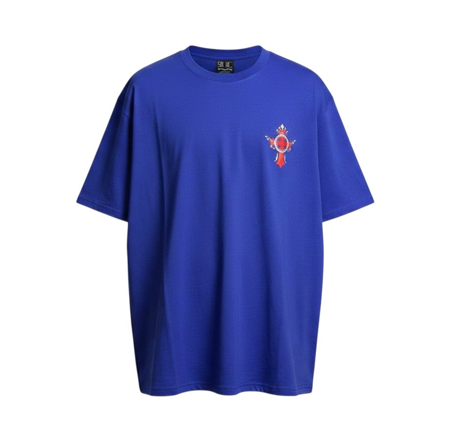 Crusader Knight Graphic Oversized Tee – Royal Blue