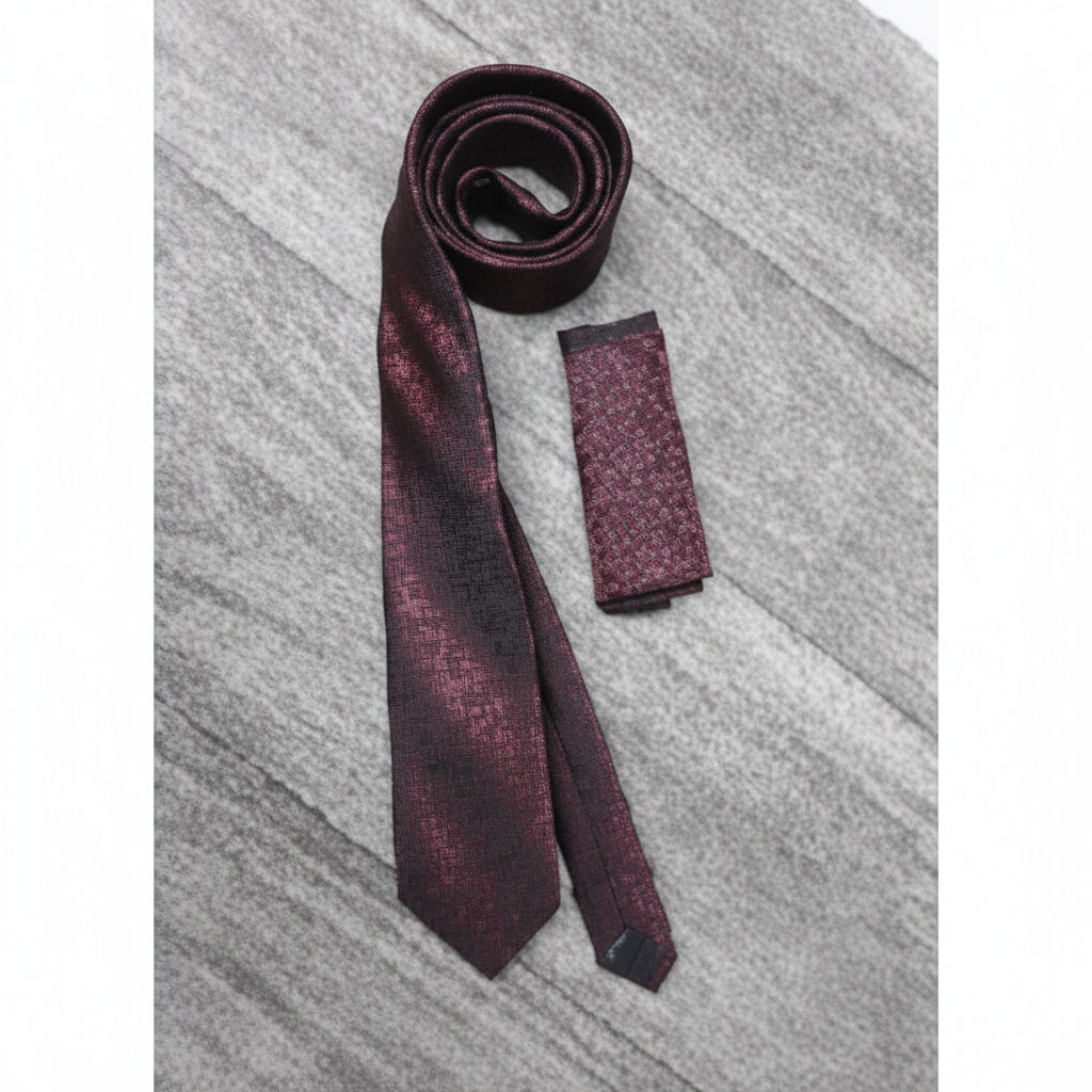 Brown pocket square tie