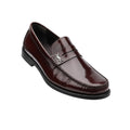 Oxblood Patent Leather Gold Chain Penny Loafer