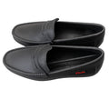 Matte Black Moc-Toe Saddle Loafers