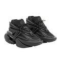 Men's All-Black Sculptural Exoskeleton High-Top Sneakers