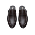 Black Pebbled Leather Penny Mule