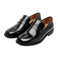 Men's Black Patent Leather Split-Toe Loafers
