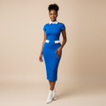 Women's Peter Pan Collar Bodycon Midi Dress