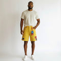 Men's Yellow Cargo Chain Denim Shorts