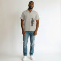 Street Art Graphic Cuban Collar Shirt – Cream