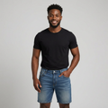 Men's Mid-Wash Blue Denim Shorts – Relaxed Wide Fit